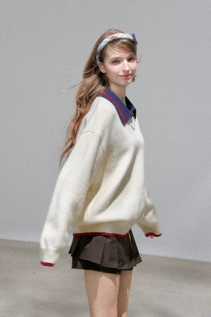 line neck ivory Knit RI1366