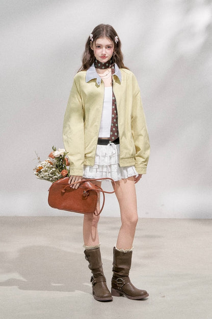 reversible casual mood yellow jacket RI1374