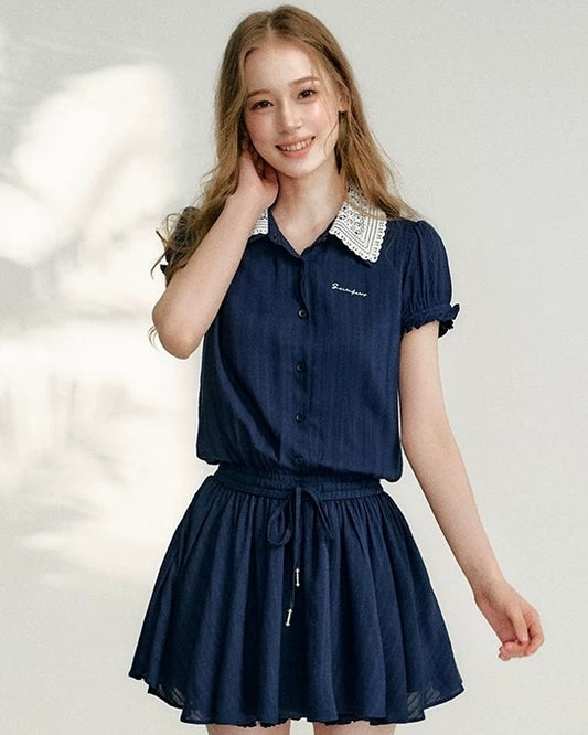 curler point navy one-piece RI1416