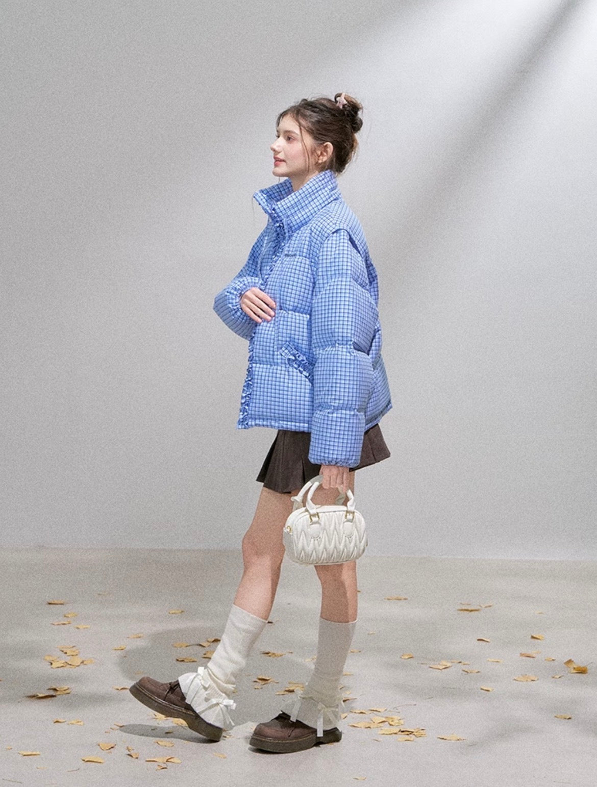 2way blue check jacket RI1370