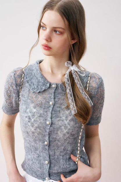 see-through nuance gray tops RI1242