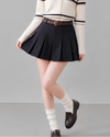 simple mulch pleats navy skirt RI1533