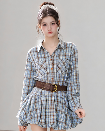 check casual balloon one-piece RI1513