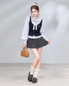 Heart point navy tops RI1578