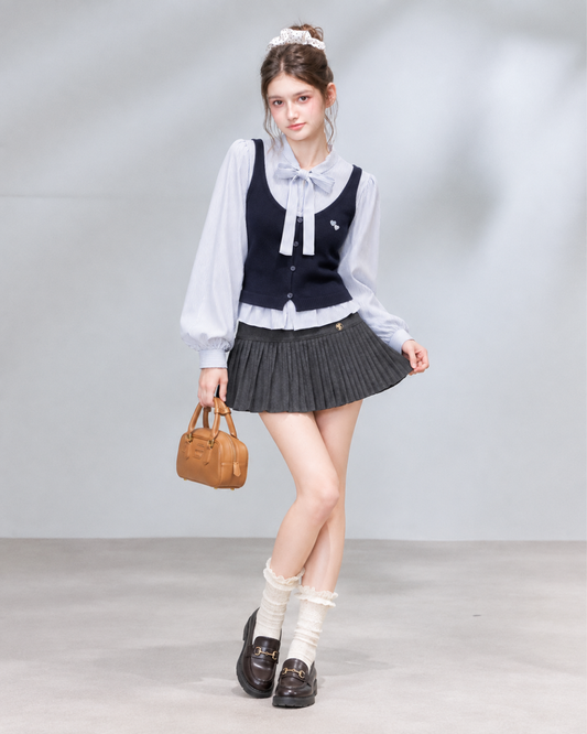 Heart point navy tops RI1578