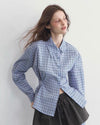 check blue fit tops RI1401