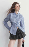 check blue fit tops RI1401