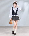 Heart point navy tops RI1578