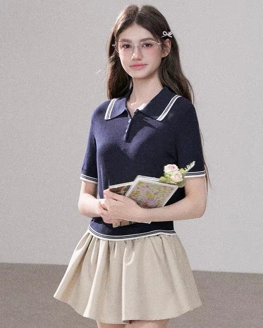 line casual navy tops RI1429