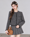 gray tweed high-end jacket RI1591