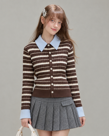casual mood border brown tops RI1646