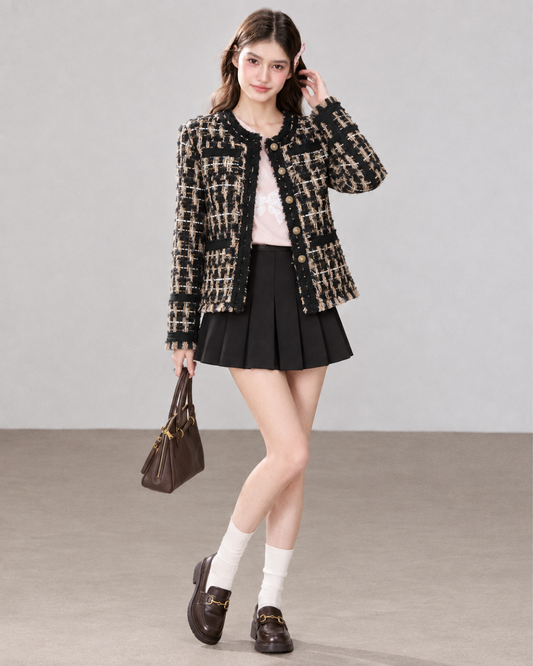 tweed black high-end jacket RI1596