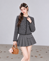 gray tweed high-end jacket RI1591