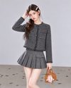 gray tweed high-end jacket RI1591