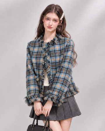 blue check mood luxury jacket RI1585