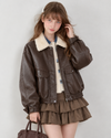brown casual leather jacket RI1622