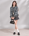 blue check mood luxury jacket RI1585