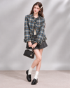 blue check mood luxury jacket RI1585