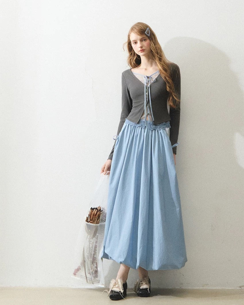 gray nuance lace tops RI1345