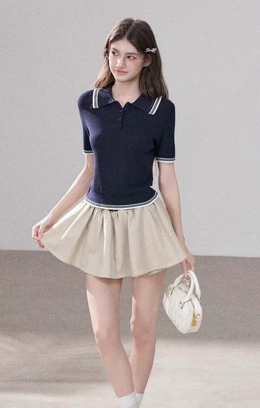 line casual navy tops RI1429