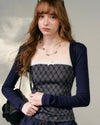 moody check blue tops RI1394
