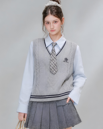 gray stylish vest & shirt RI1547