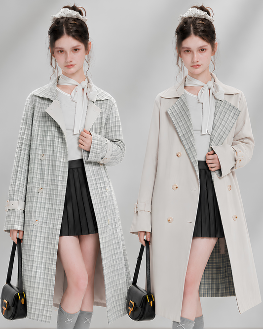 check mood casual reversible coat RI1538