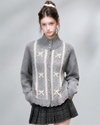 ribbon line lace point Knit RI1527