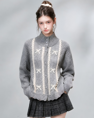 ribbon line lace point Knit RI1527