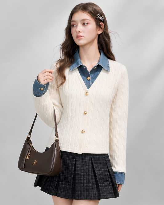 denim point white Knit RI1541