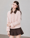 frill pink brown mood jacket RI1490