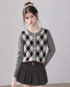 argyle mood gray cardigan RI1519