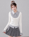 girly mood pleats gray skirt RI1531