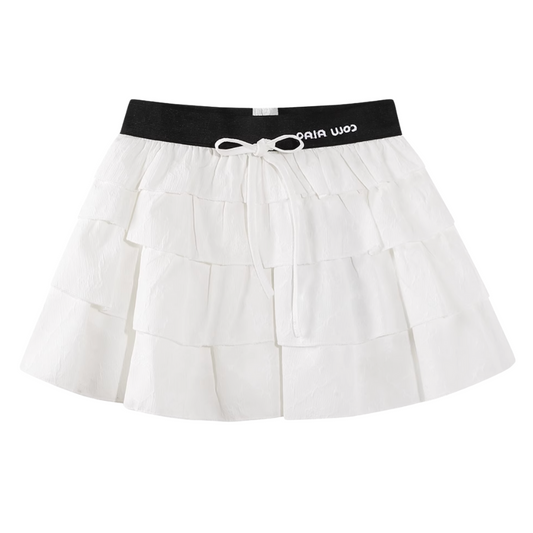 frill mini white skirt RI1190