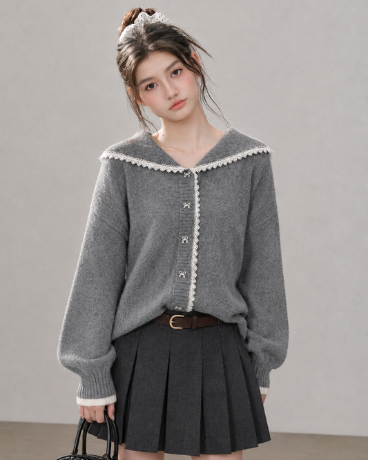 ribbon point frill Knit RI1549