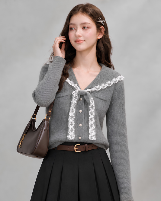 girly lace sailor Knit RI1552