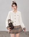 check mood ivory tops &skirt RI1508