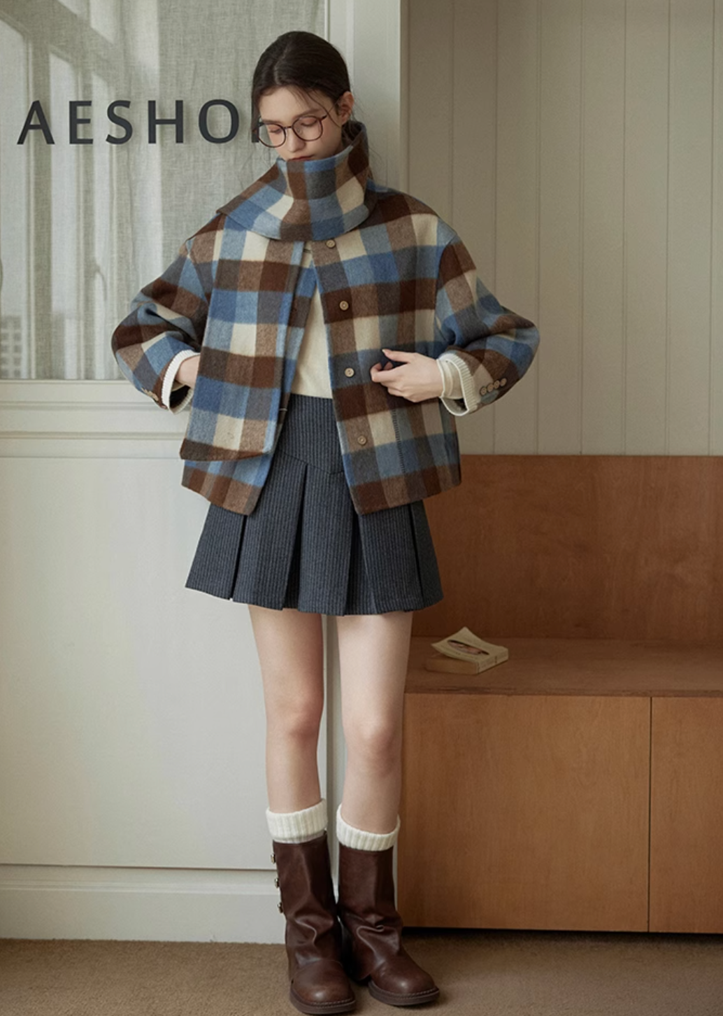 check moffy coat RI1026