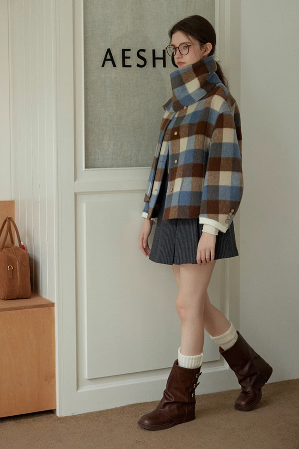 check moffy coat RI1026