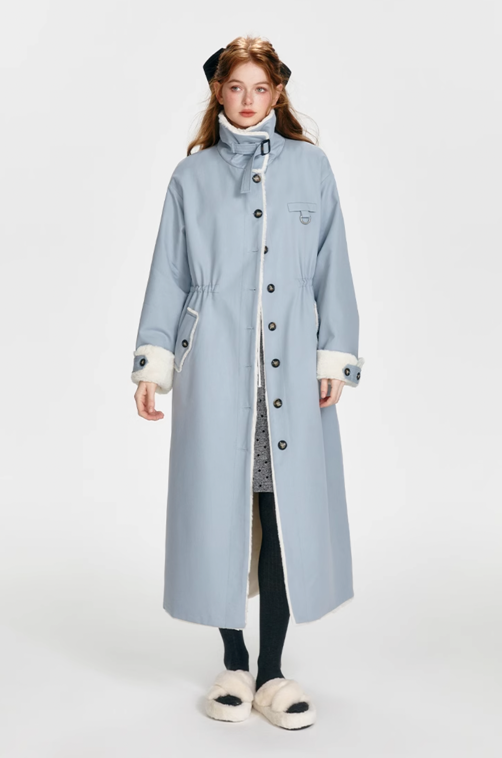 long blue stylish coat RI1031