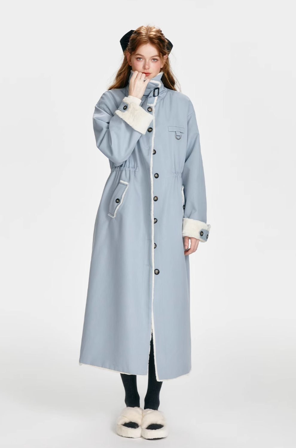 long blue stylish coat RI1031