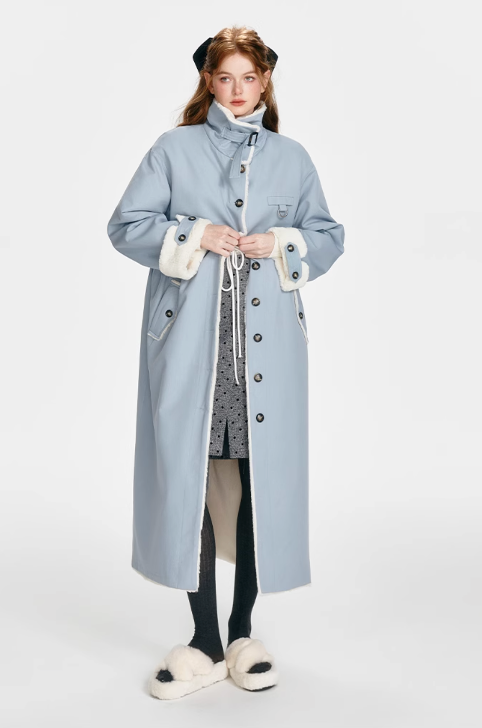 long blue stylish coat RI1031