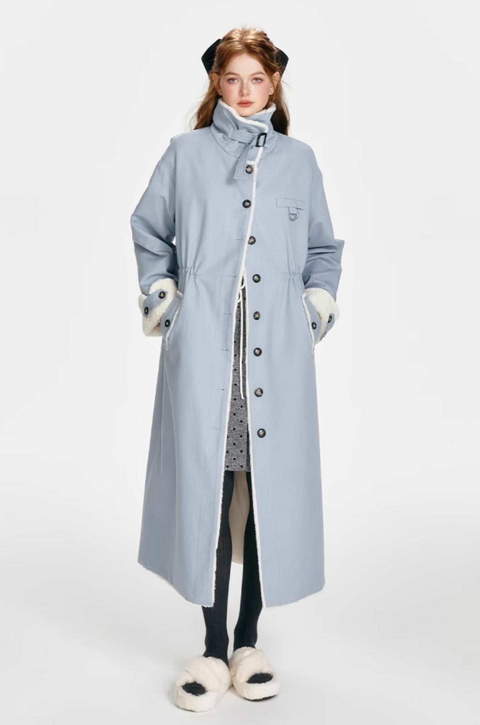 long blue stylish coat RI1031