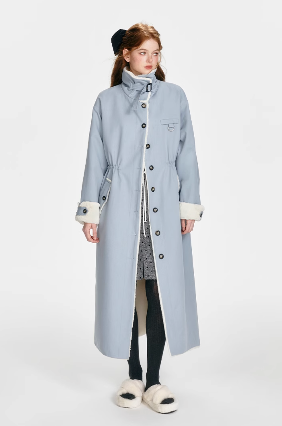 long blue stylish coat RI1031