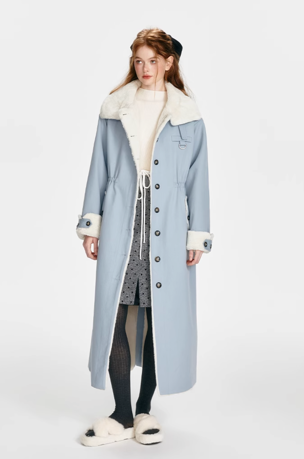 long blue stylish coat RI1031