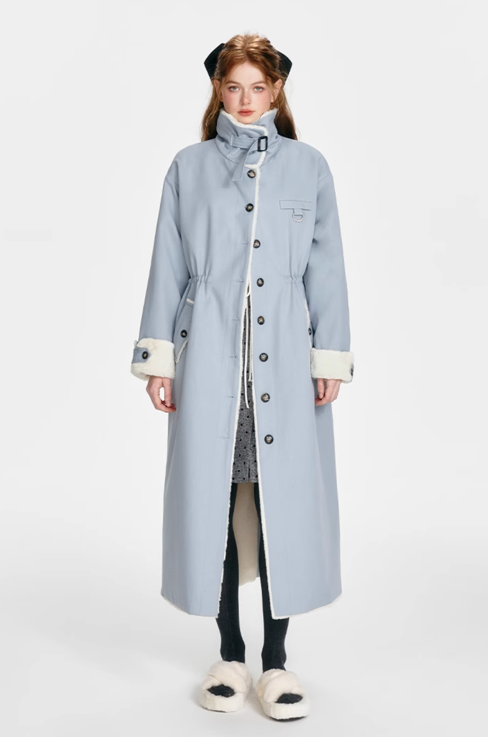 long blue stylish coat RI1031