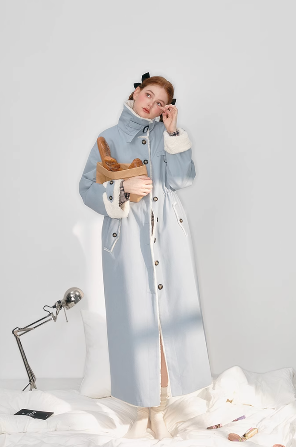 long blue stylish coat RI1031