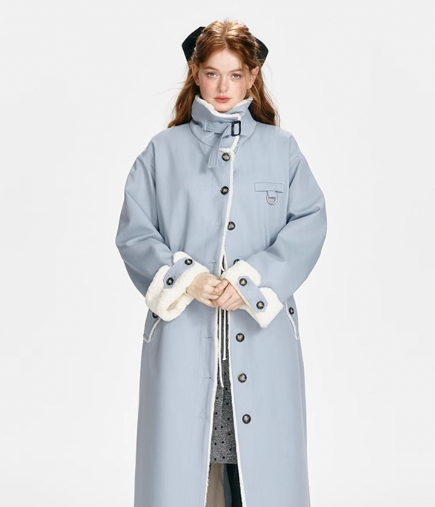 long blue stylish coat RI1031