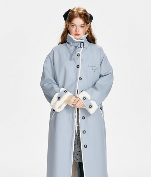 long blue stylish coat RI1031