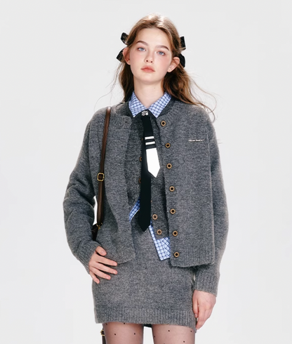 【COME BACK】gray round cardigan RI1036